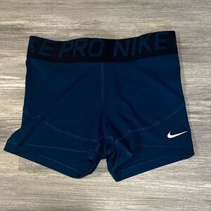 Nike Pro Compression Shorts Spandex Blue Small